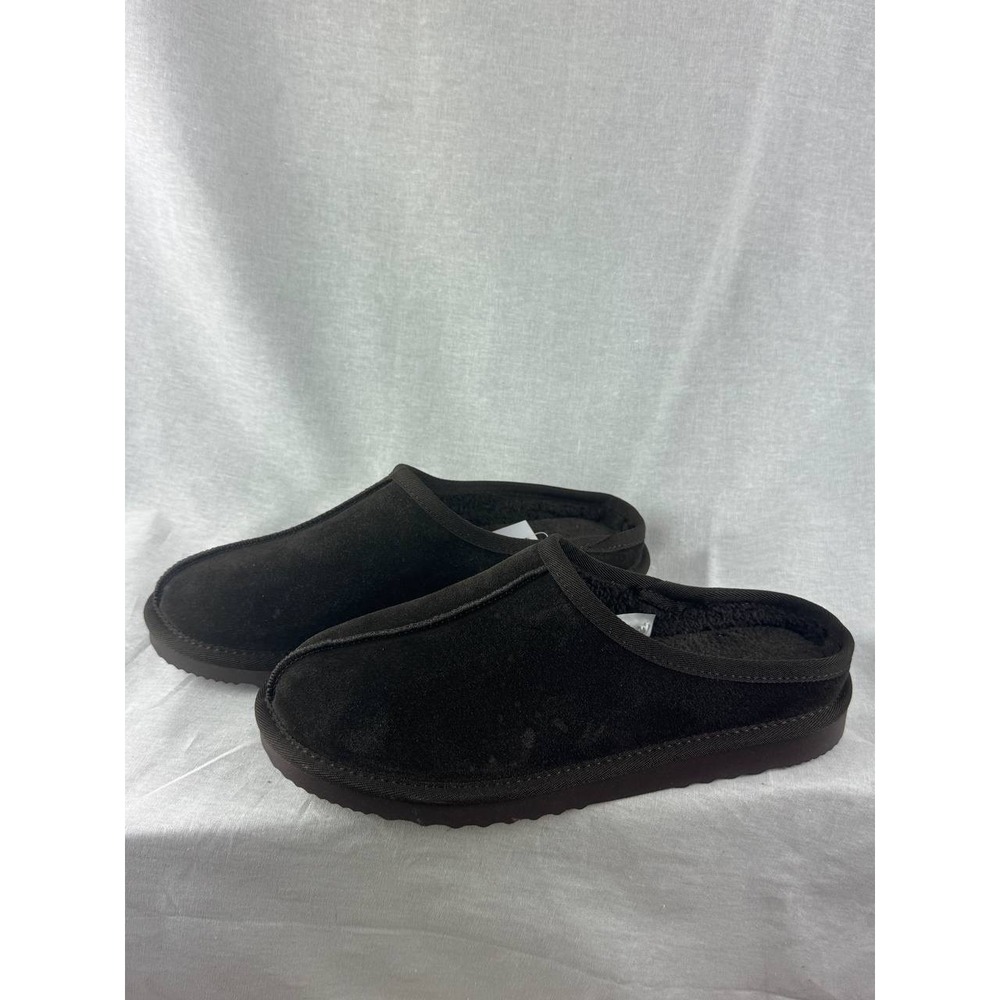 Goodfellow & Co Mens Brown Suede‎ Faux Fur Lined Scuff Slippers Size 8 NEW